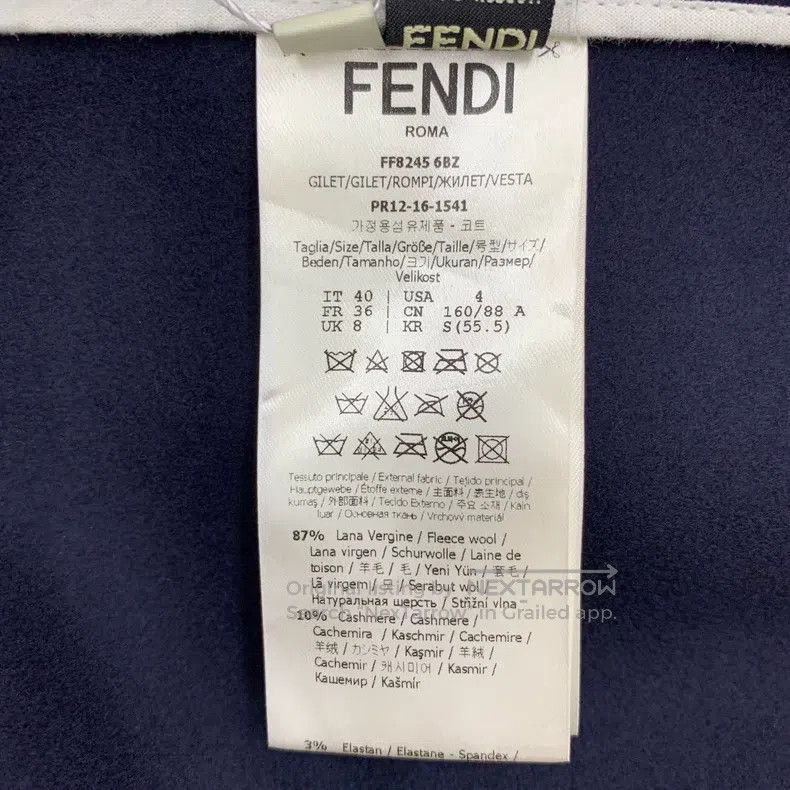 Fendi Fendi Navy wool V-neck single-breasted sleeveless colorful Size XS / US 0-2 / IT 36-38 - 7 Thumbnail