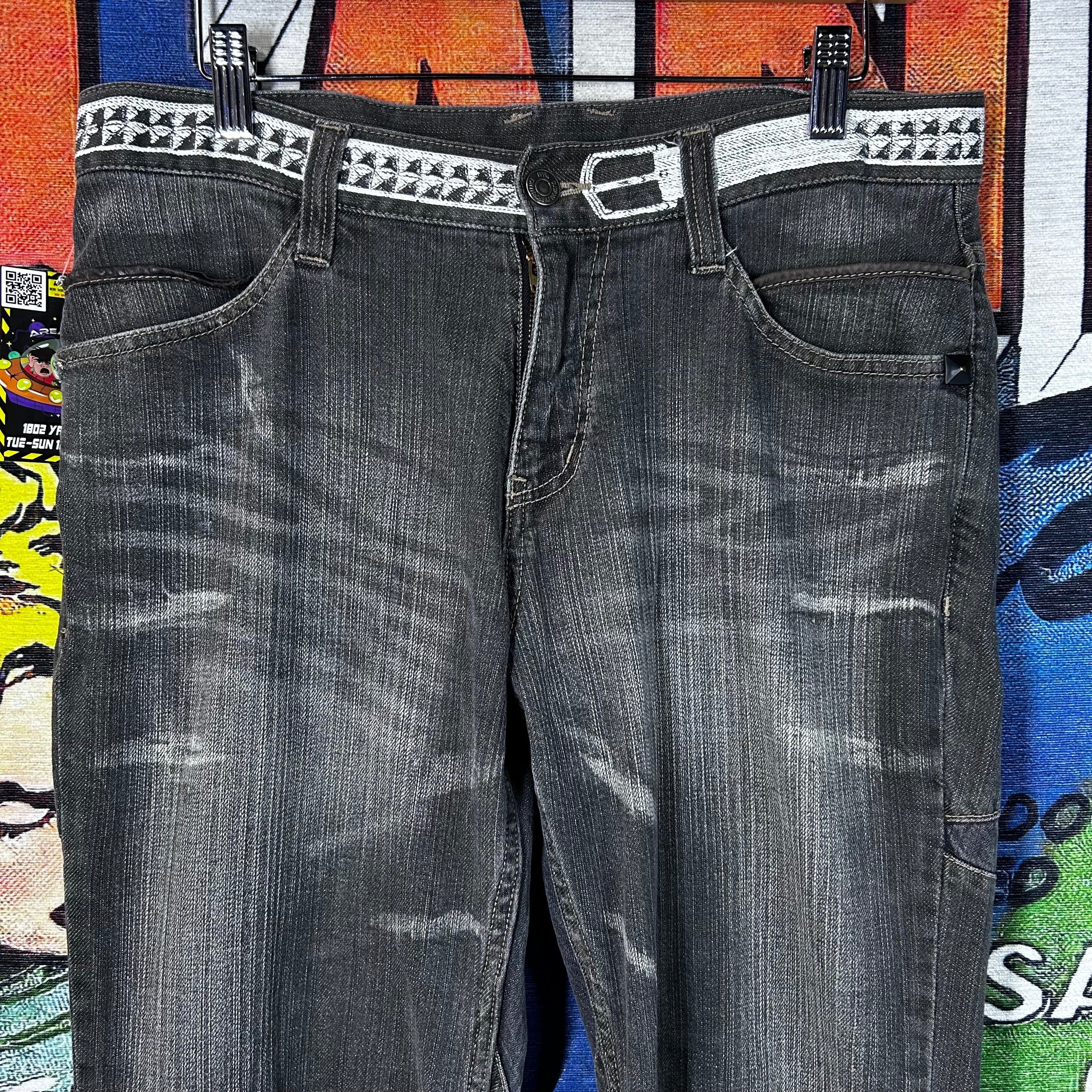 PPFM PPFM Screen Printed Belt Black Washed Denim Jeans Size 32 Size US 32 / EU 48 - 7 Thumbnail
