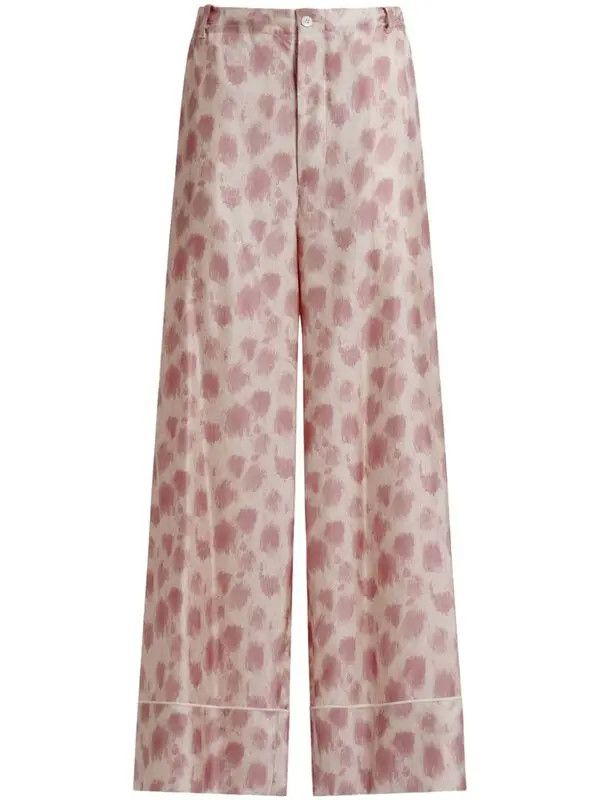 o1w1db11125 Silk Wide-Leg Trousers in Pink