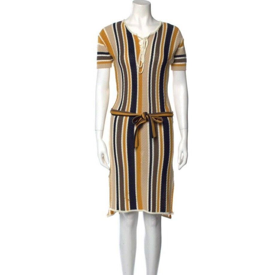 Frame ⭐FRAME Striped Knitted Shift Dress Womens Size S Knee-Length Size S / US 4 / IT 40 - 2 Thumbnail
