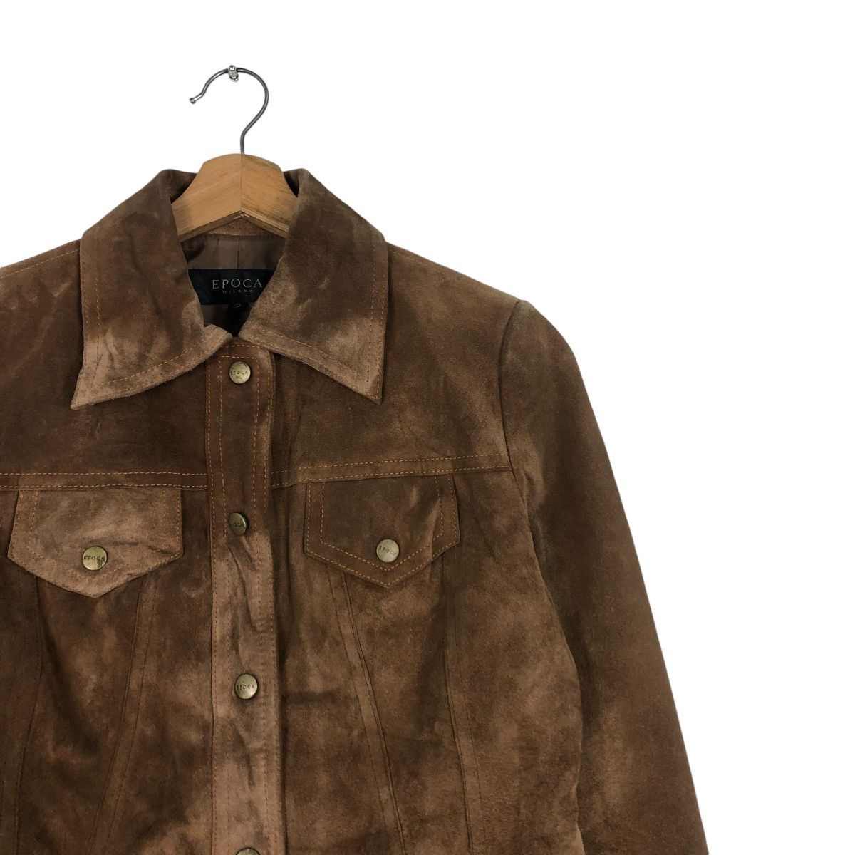 Japanese Brand 🔥CROPPED SUEDE LEATHER JACKET BIKER EPOCA ISSEY MIYAKE Size S / US 4 / IT 40 - 7 Thumbnail