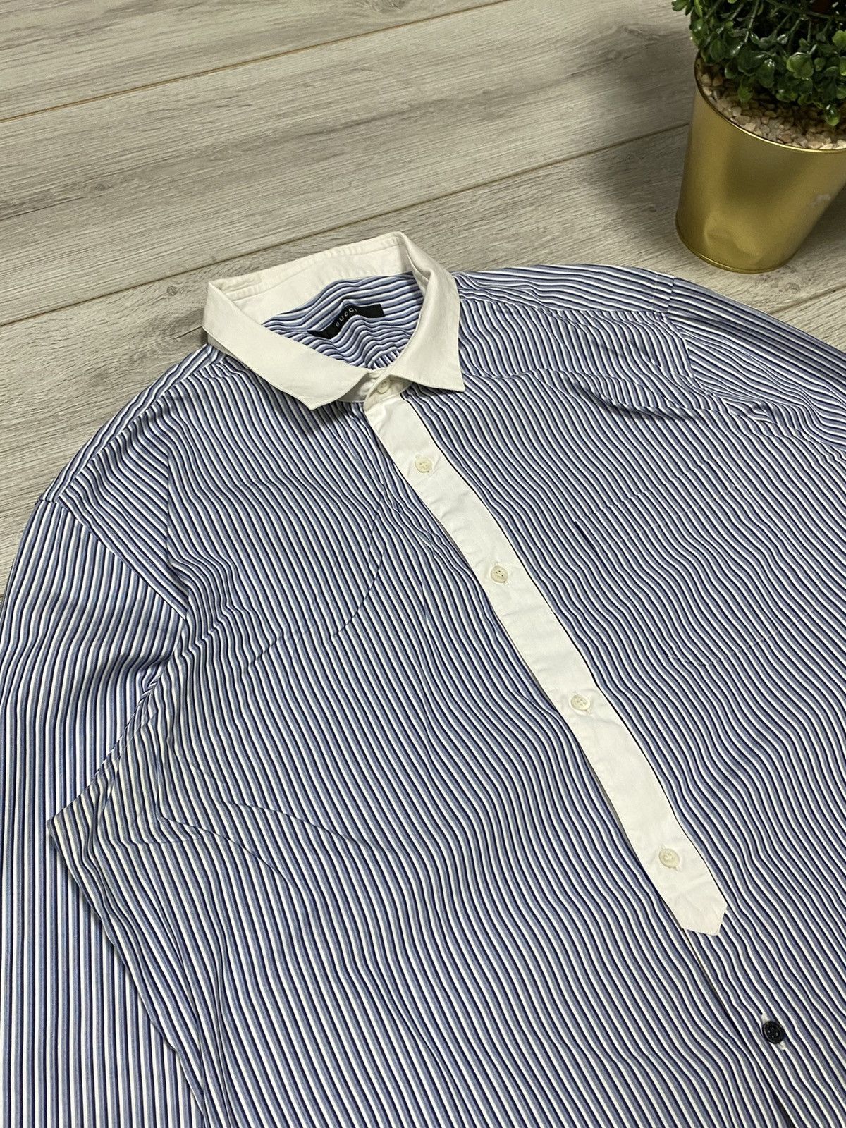 Gucci Gucci stripped shirt rare buttons Size US M / EU 48-50 / 2 - 3 Thumbnail