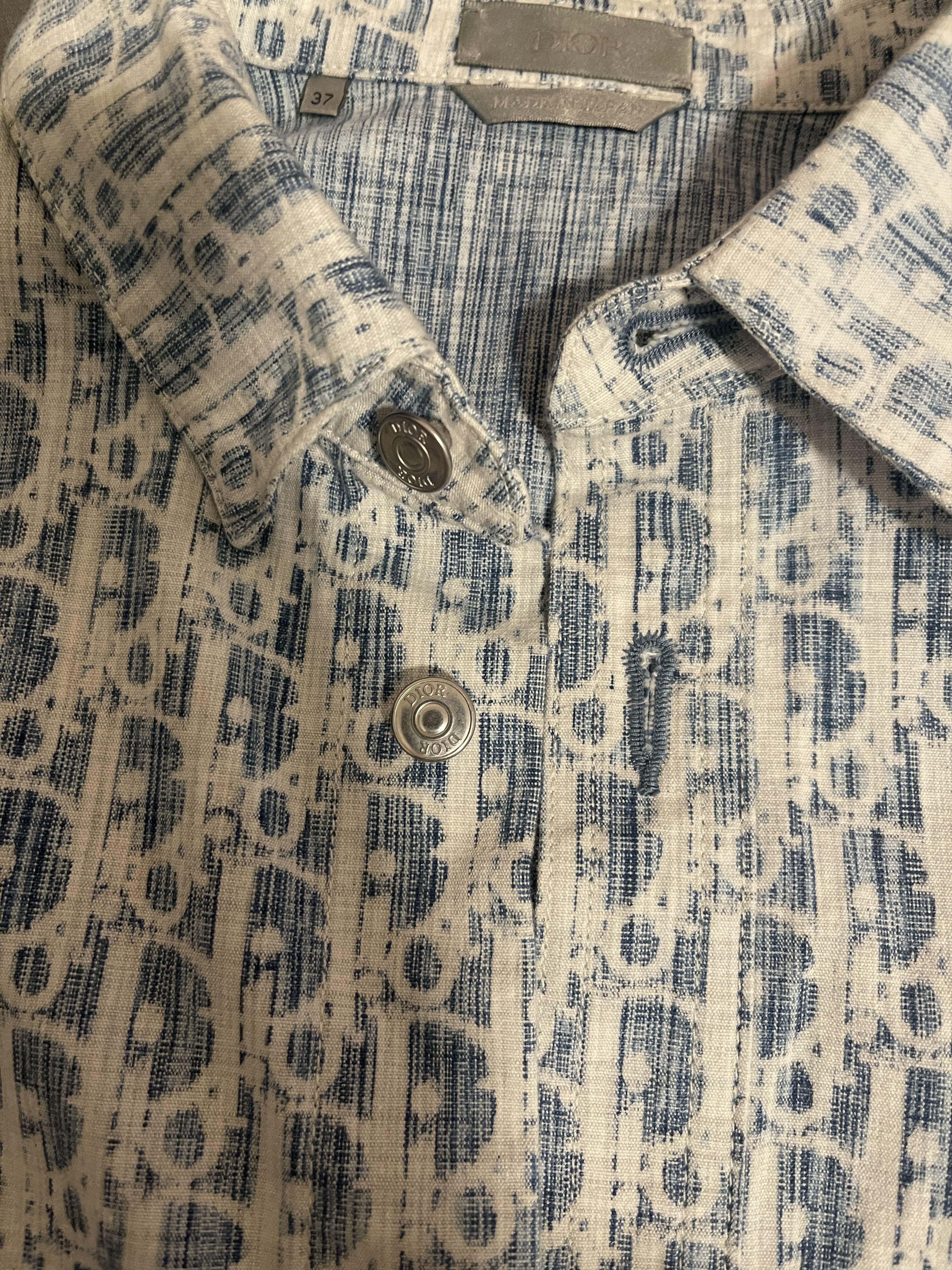 Dior Dior Oblique Kasuri Cotton Denim Overshirt Size US S / EU 44-46 / 1 - 4 Thumbnail