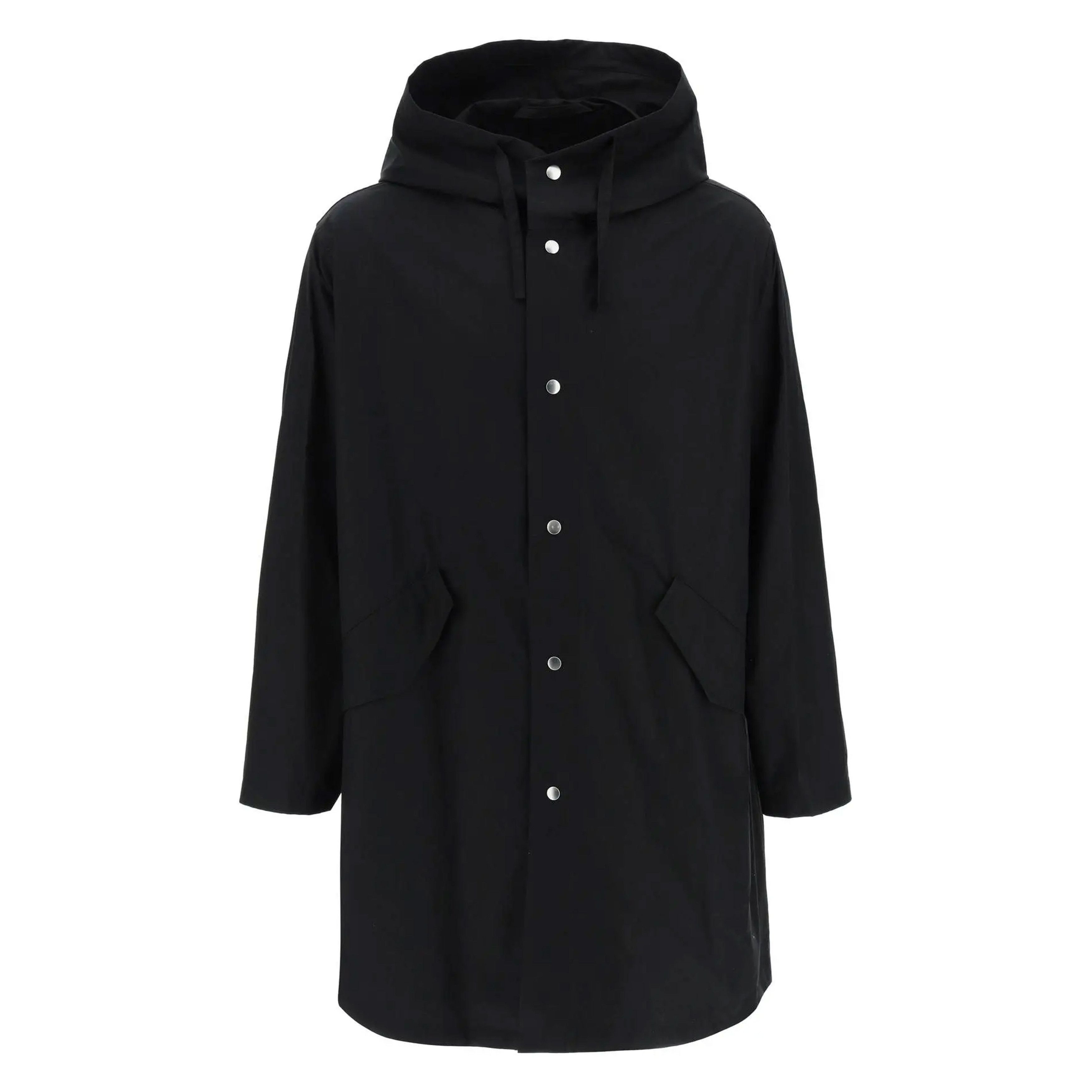 Jil Sander o1s1v1n0724 Cotton Logo Parka in Black Size US S / EU 44-46 / 1 - 1 Thumbnail