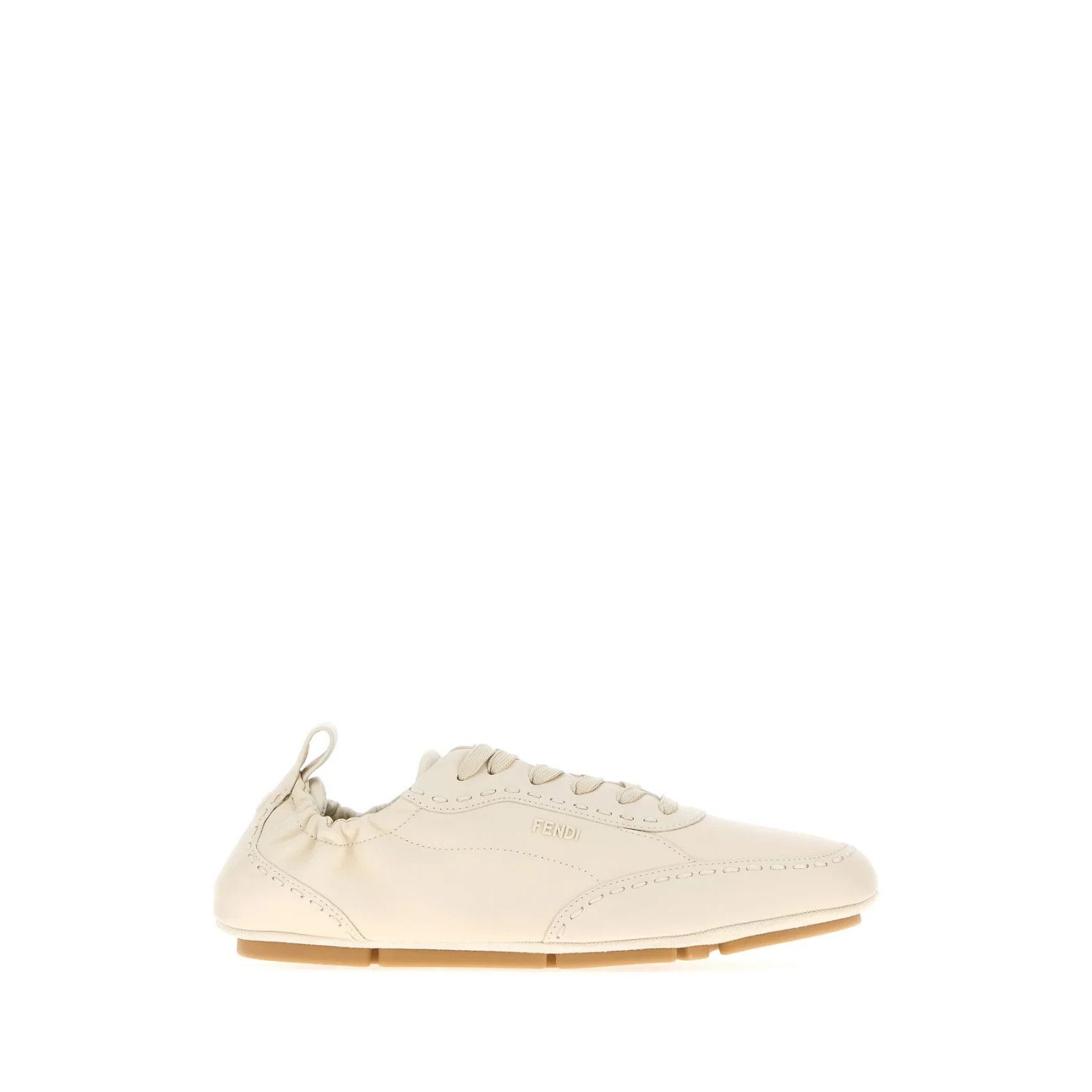 FENDI Fit Ivory Leather Sneakers New And Authentic (Euro Siz
