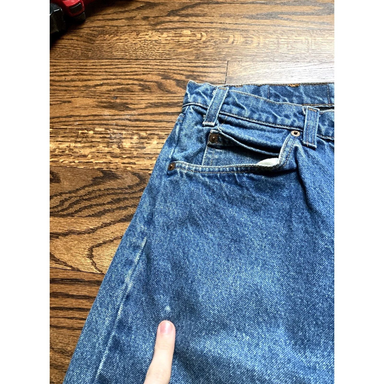 Levi's VINTAGE Levi's 505 Orange Tab USA Made Jeans Mens 36x32 Denim Straight 5-Pocket Blue Distressed 80s 90s Rockabilly Workwear Size US 36 / EU 52 - 3 Thumbnail