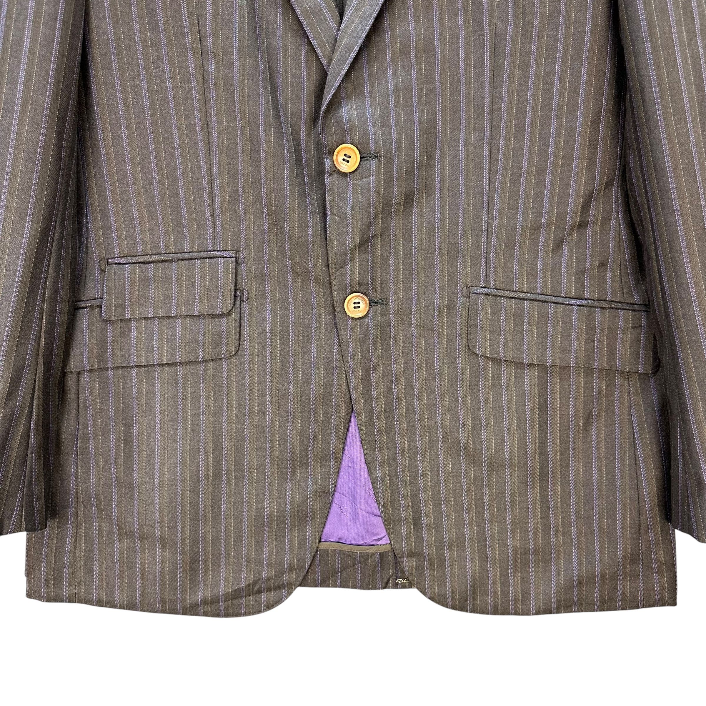 Japanese Brand Cloth DORMEIUL Wool Mohair Cashmere Suit Jacket #A67-1615 Size 40R - 3 Thumbnail