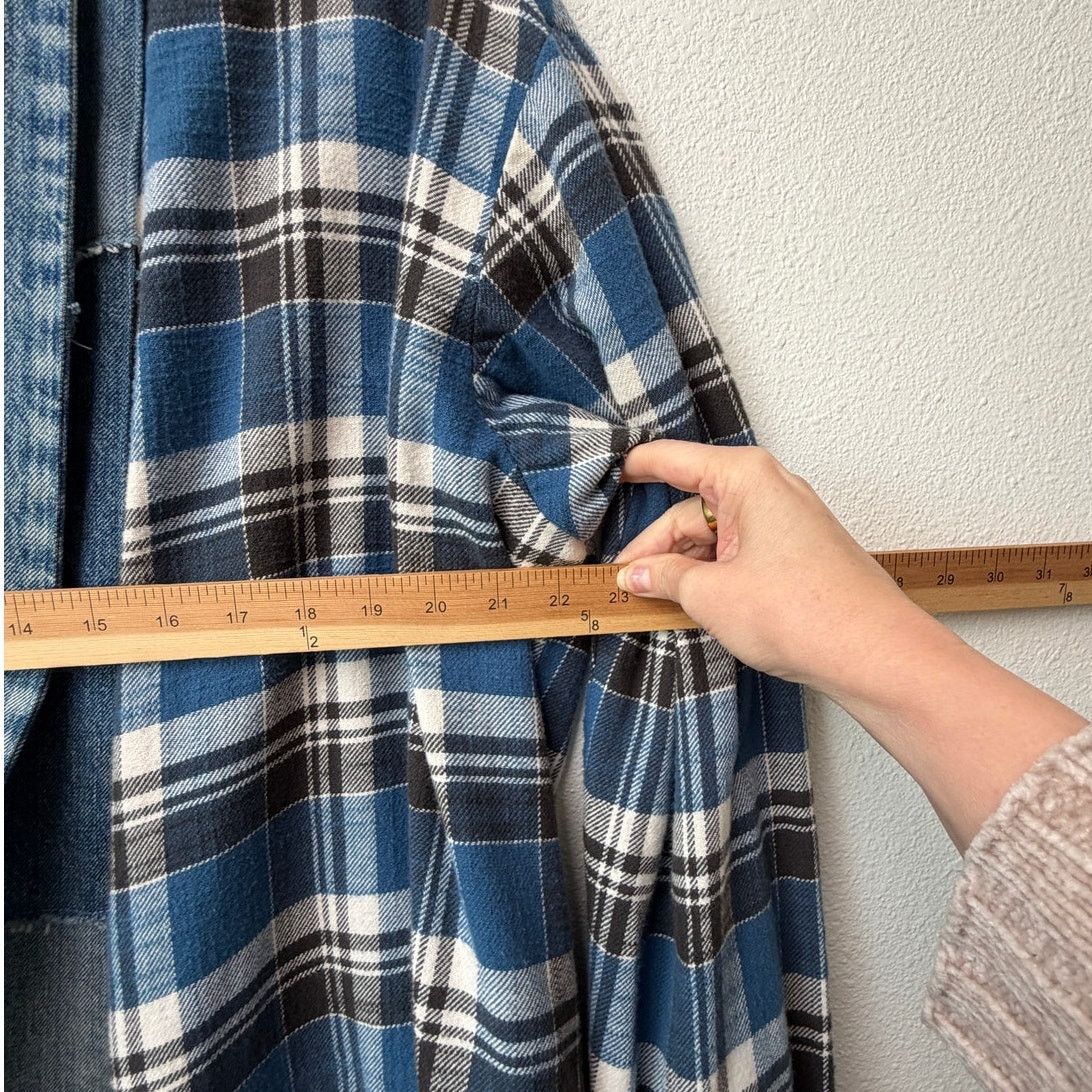 Greg Lauren NWOT Greg Lauren Denim Studio Patchwork Plaid Kimono Coat S Size S / US 4 / IT 40 - 14 Thumbnail