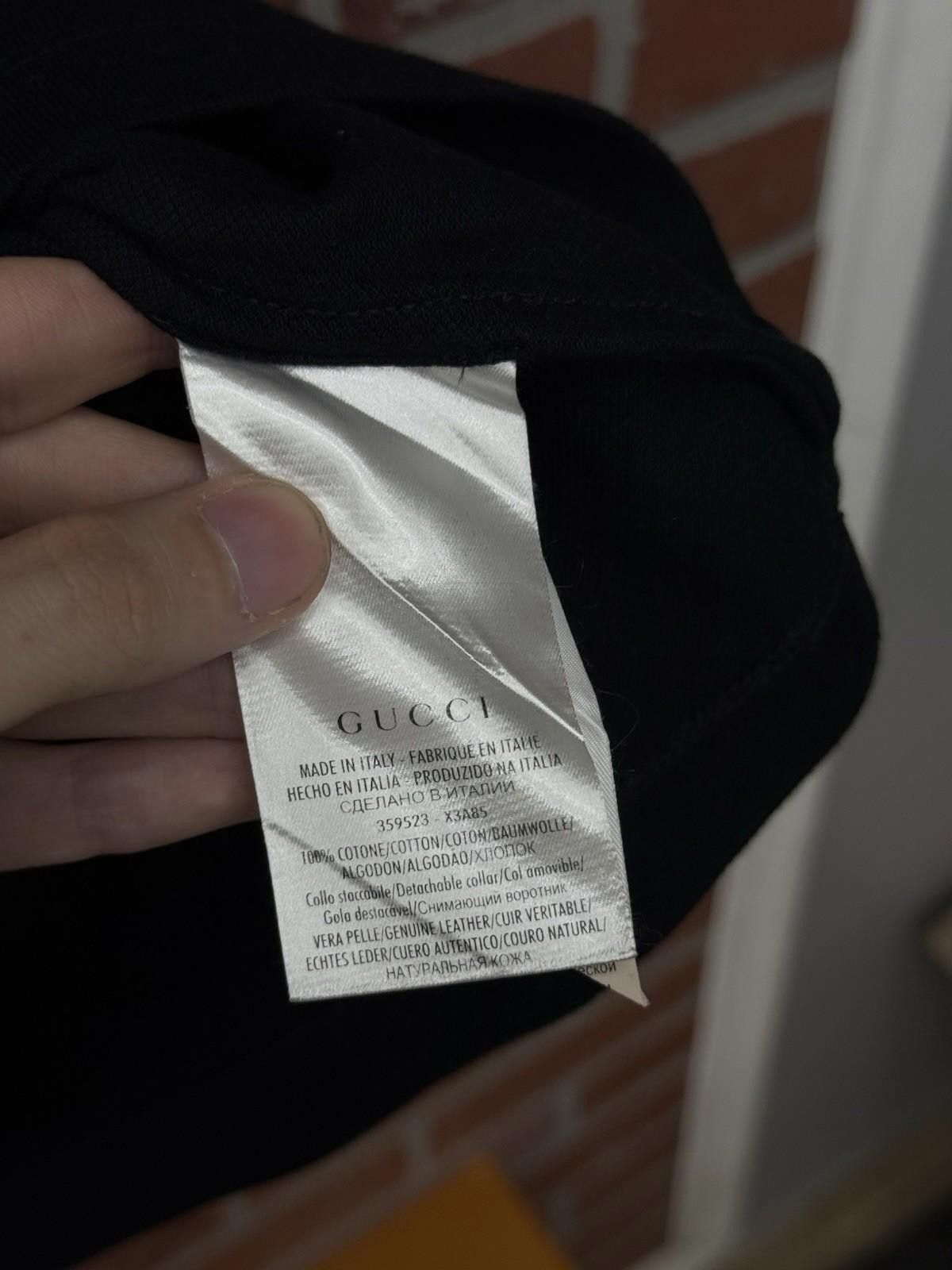Gucci Gucci Polo T Shirt Black Leather Collar Size XL $850 Retail Size US XL / EU 56 / 4 - 7 Thumbnail