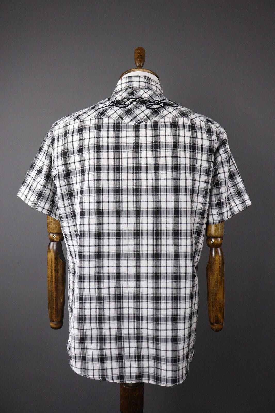 Ed Hardy Ed Hardy Check Casual Short Sleeve Button Down Shirt Size XL Size US XL / EU 56 / 4 - 5 Thumbnail