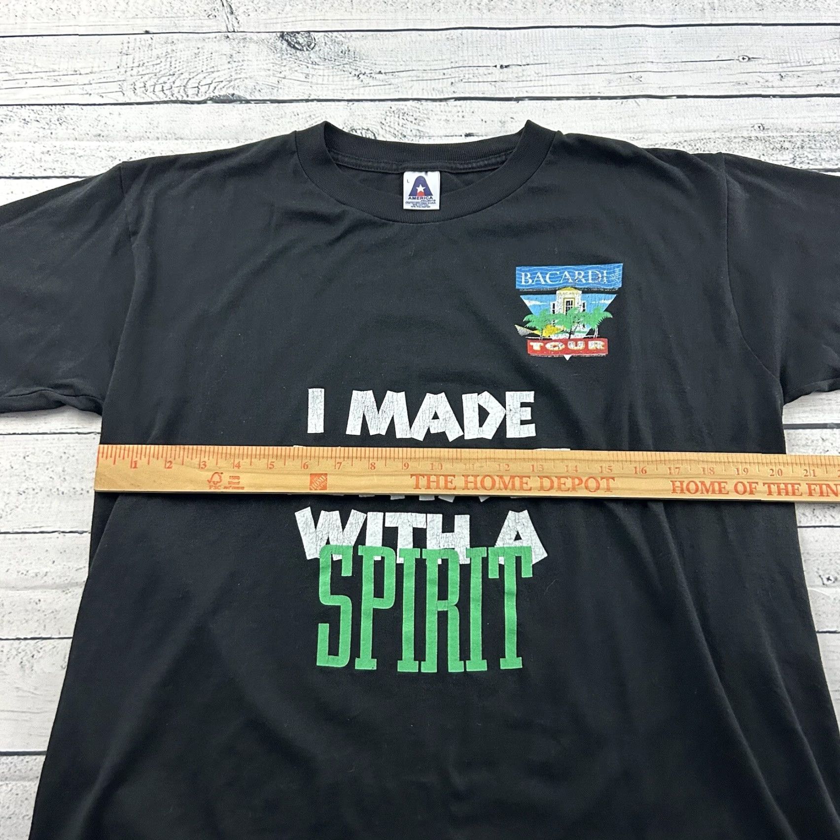 ESPIRIT VTG America Project Bacardi Contact With A Spirit T Shirt Men's L Black Size US L / EU 52-54 / 3 - 6 Thumbnail