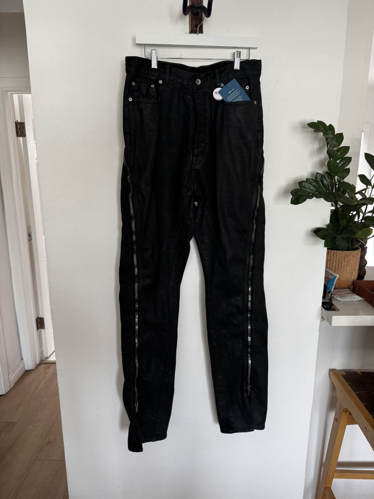 Rick Owens NEW | FW22 STROBE MINERAL PEARL BOLAN BOOTCUT WAXED