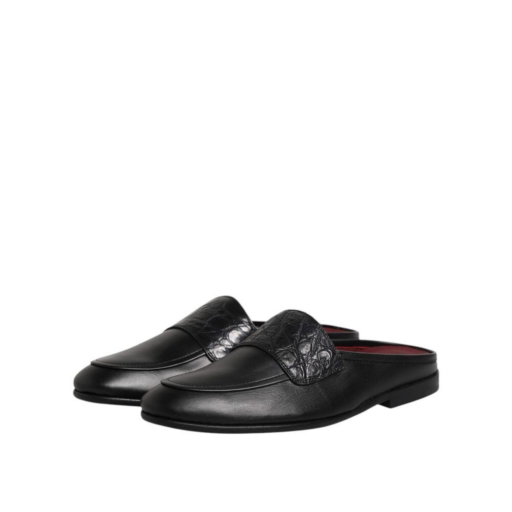 Dolce & Gabbana Dolce & Gabbana Black Calfskin Leather Slip On Loafers Shoes Size US 7 / EU 40 - 4 Thumbnail