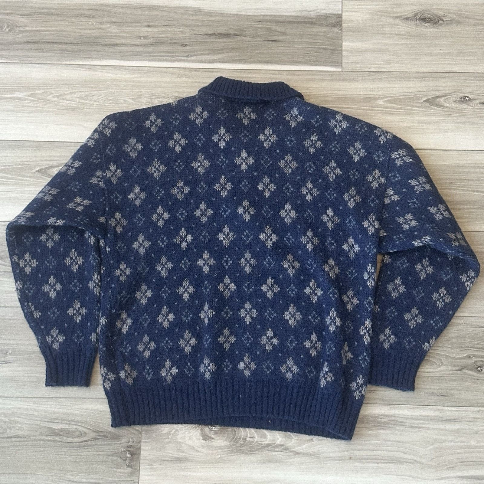 Vintage VTG Hilda Ltd Mens Sweater Wool Iceland Size XL Blue Fair Size US L / EU 52-54 / 3 - 3 Thumbnail