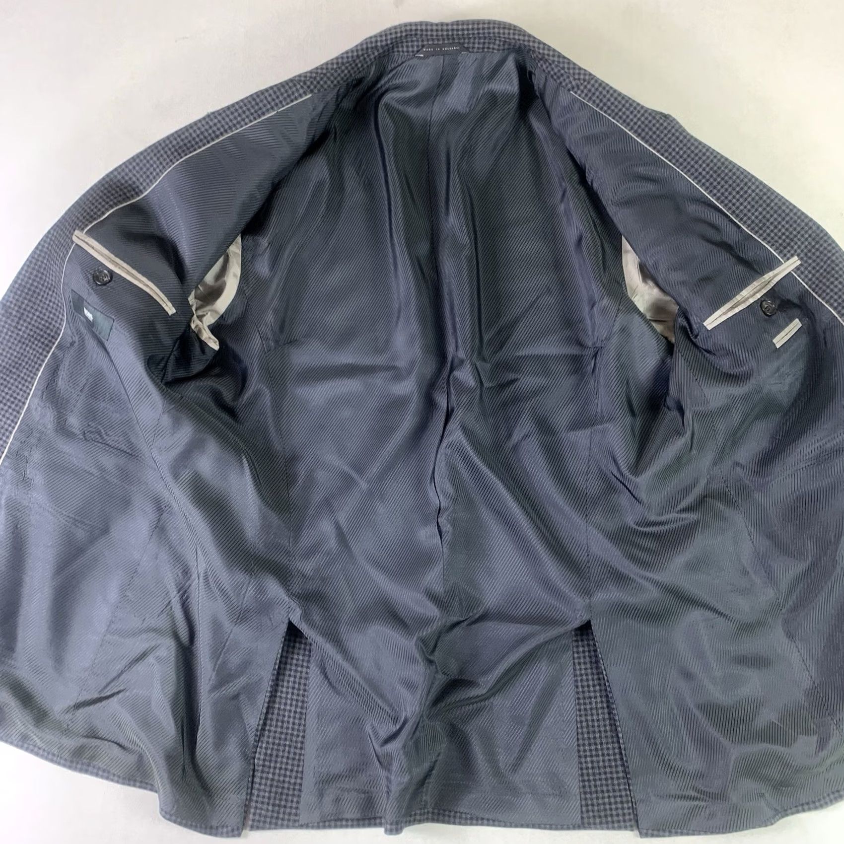 Hugo Boss HUGO BOSS Blazer Mens 44R Navy Wool Sport Coat 2 Button gray check Size 44R - 3 Thumbnail