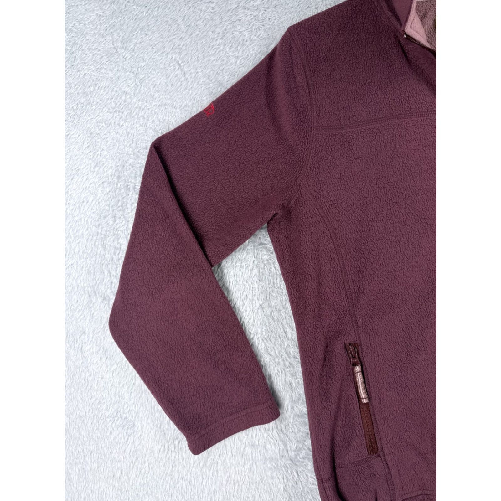 Vintage Cabela's Women's Jacket L Red Full Zip Fleece Polyester Mock Neck All Seasons Casual Logo Zipper Solid Womens Size L / US 10 / IT 46 - 3 Thumbnail