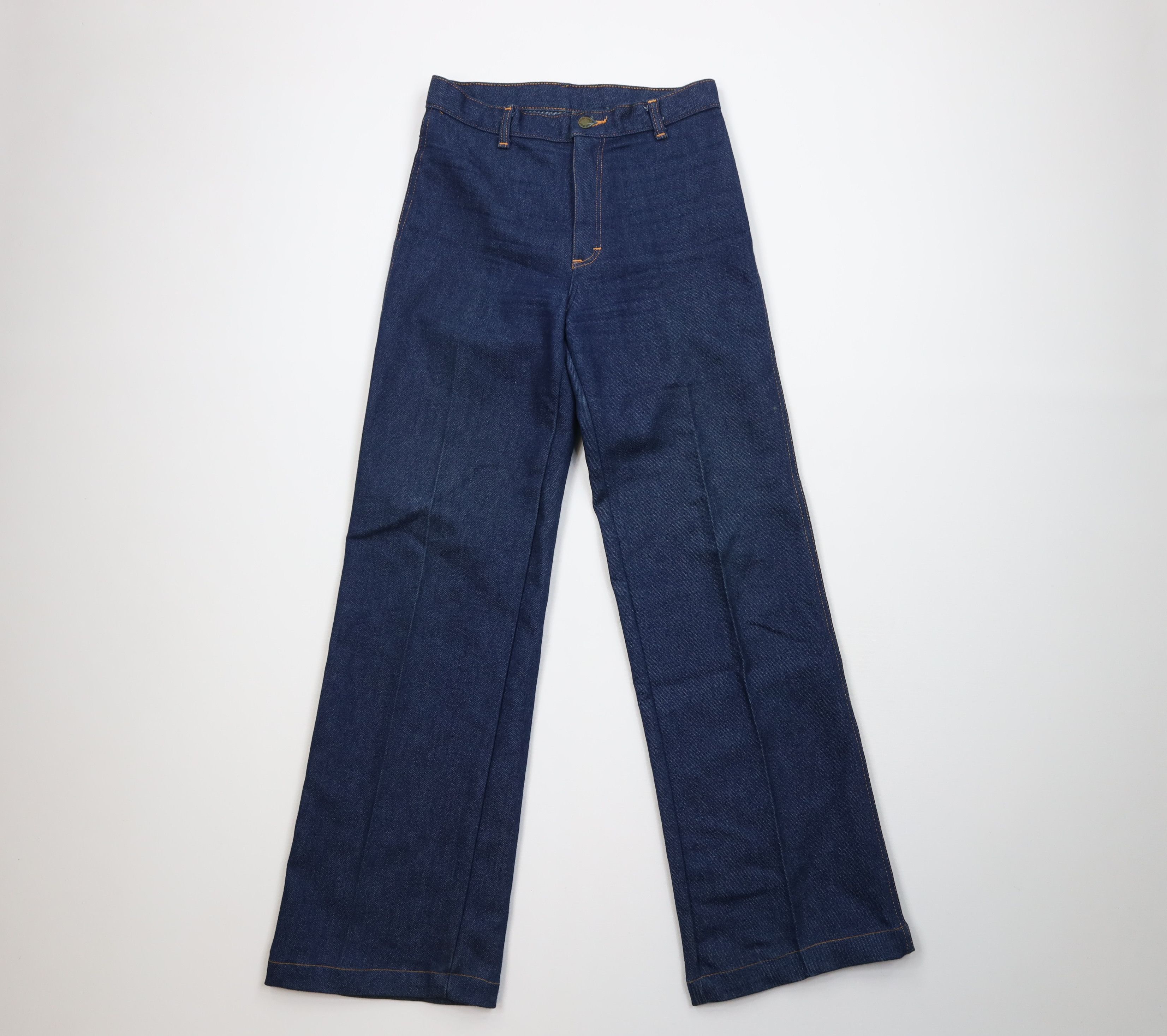 Vintage 70s Streetwear Wide Leg Bell Bottoms Jeans Blue USA