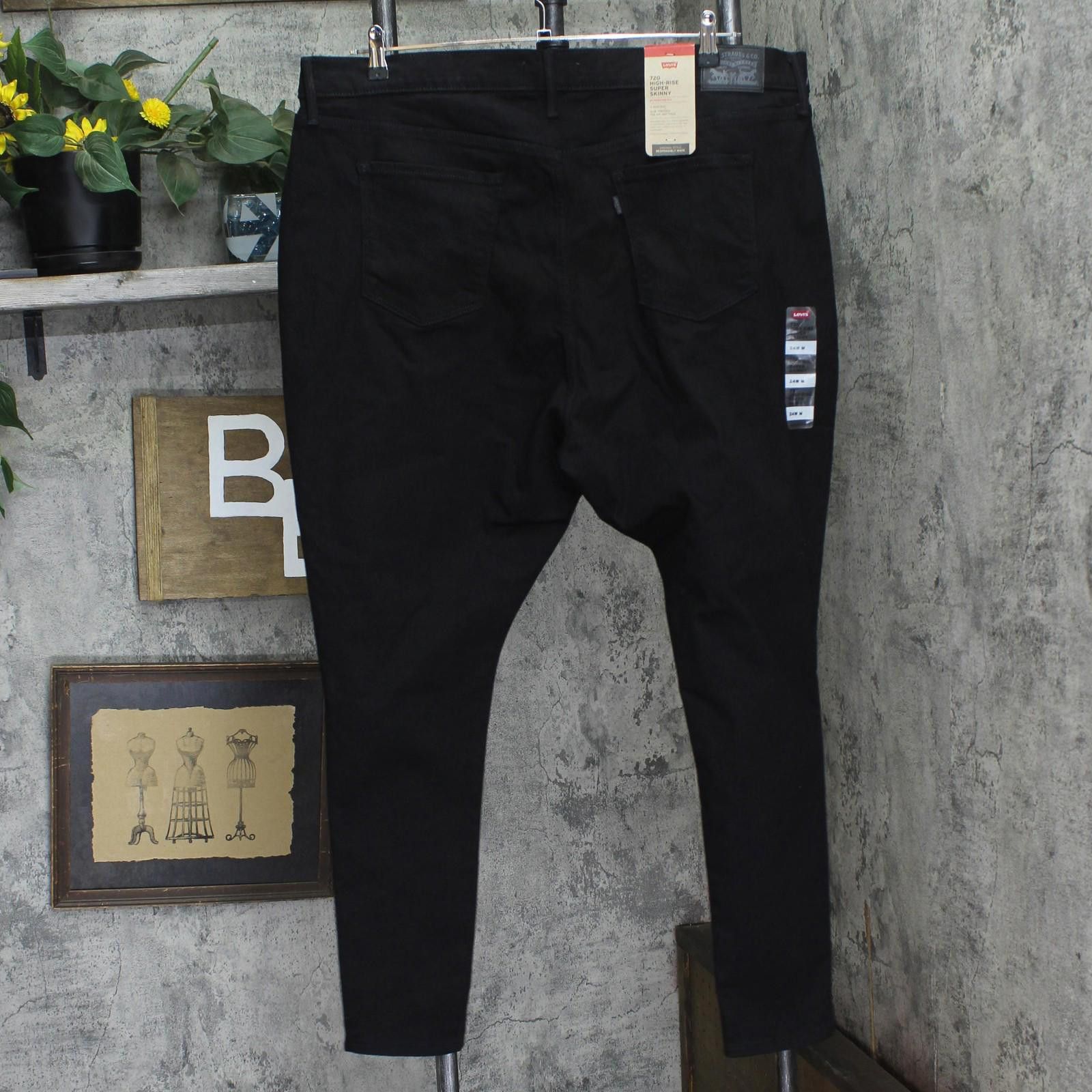 Levi's Nwt Levis 720 Rise Super Skinny Jeans Pants Black Night 24w Size 42" / US 20 - 2 Thumbnail