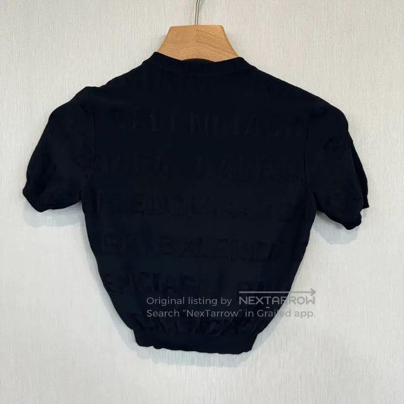 Balenciaga Balenciaga Black Letter Short Sleeve Knit Top Size M / US 6-8 / IT 42-44 - 2 Thumbnail