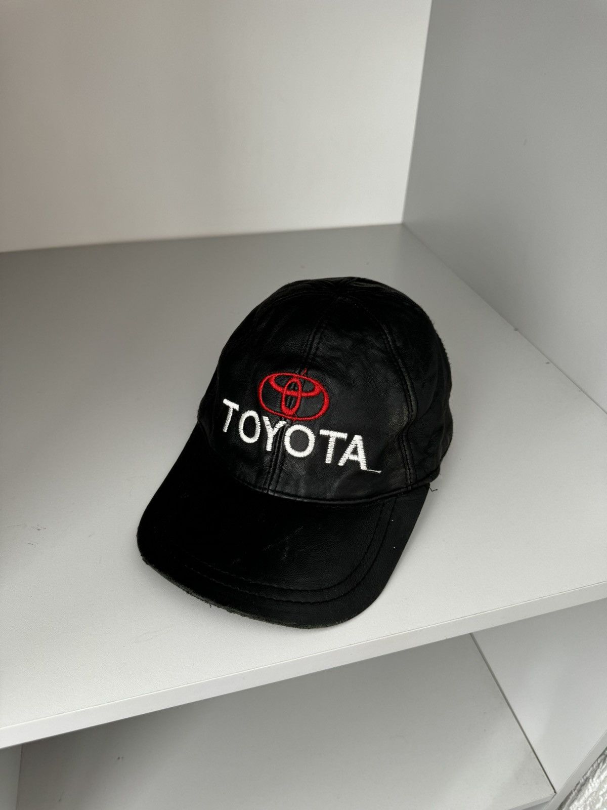Leather Toyota Racing Vintage Logo Leather Cap Size ONE SIZE - 1 Thumbnail