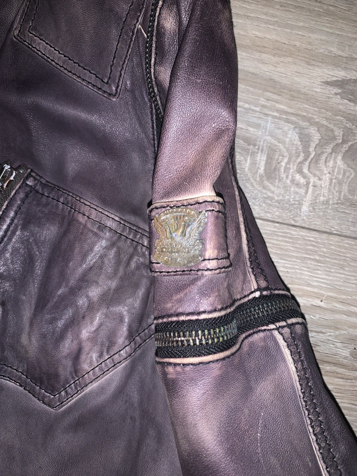 Diesel × Vintage Crazy Vintage 90s Diesel Leather Jacket Sun Faded Size US M / EU 48-50 / 2 - 4 Thumbnail
