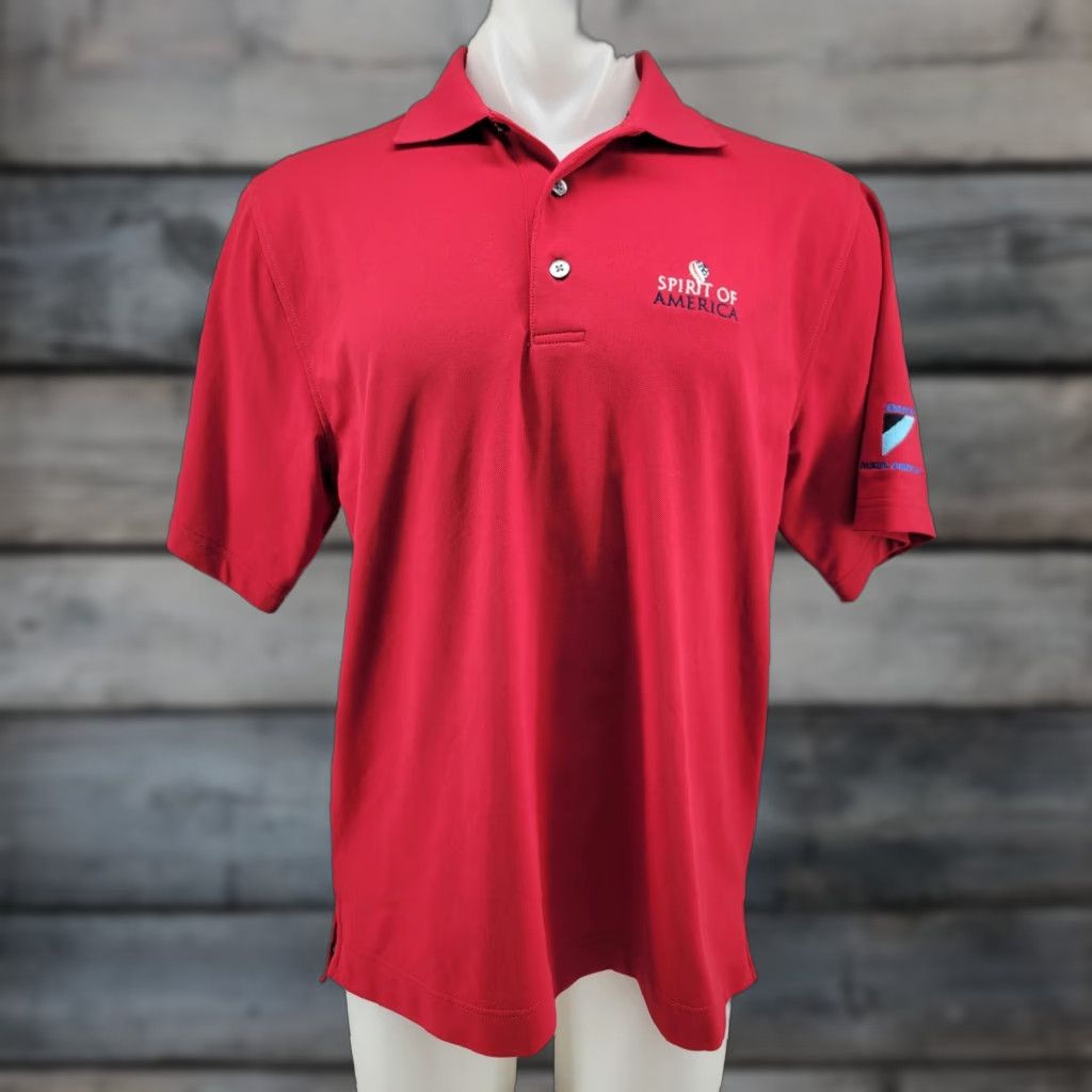 Footjoy FootJoy Golf Polo Men's M Red Spirt of America Daikin Embroidered Logo Athletic Short Sleeve Shirt Sports Golf Brand FJ Regular Size US M / EU 48-50 / 2 - 1 Thumbnail