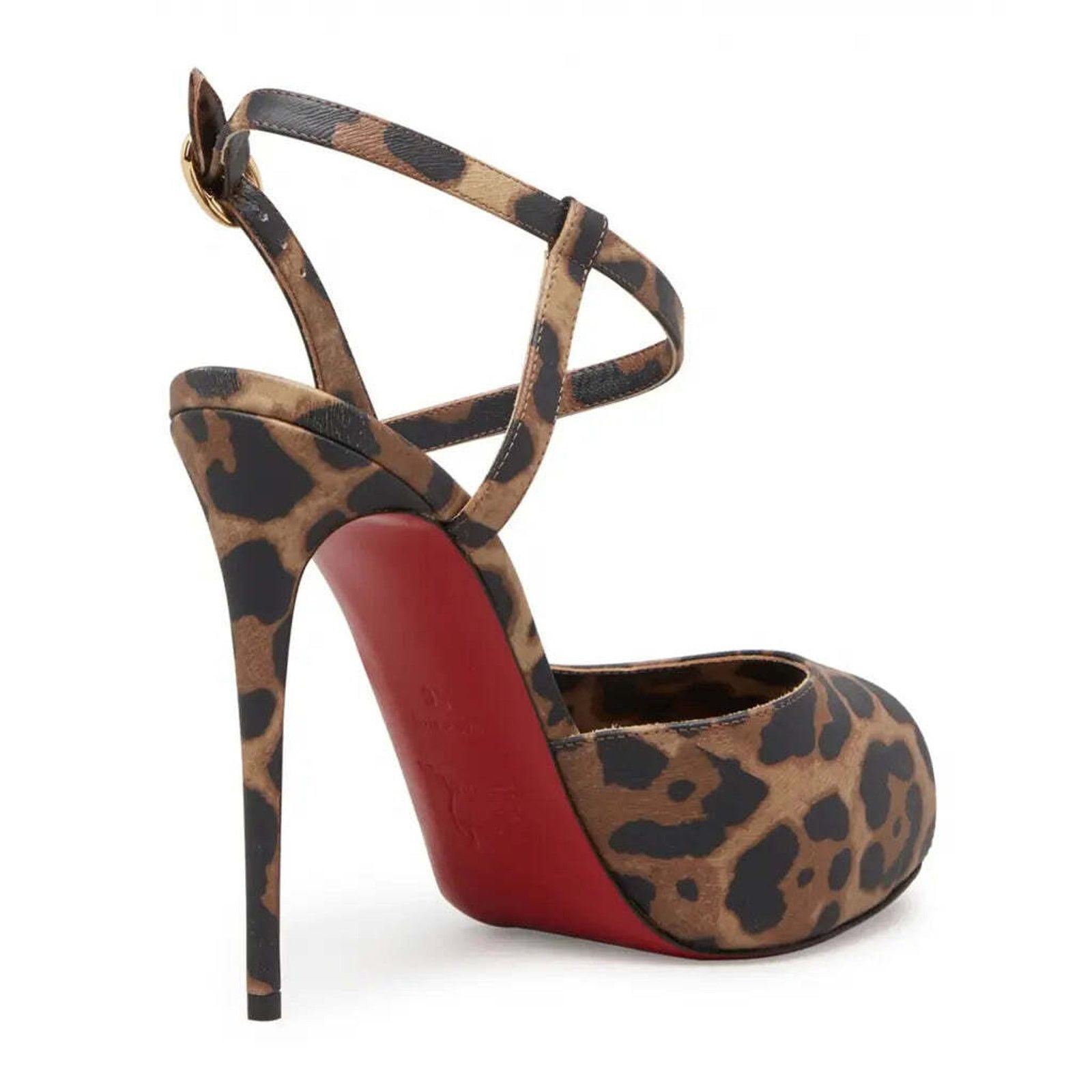 Christian Louboutin Jenlove Alta 120 Brown Strap Platform Sandal Heel Pump 39.5 Size US 9.5 / IT 39.5 - 8 Thumbnail