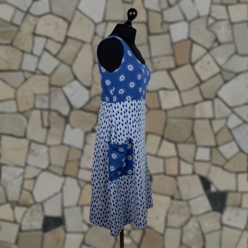 Vintage Gudrun Sjoden Womens Cotton Blue Dress M Dress Knee Length Womens M Blue Gudrun Sjoden Dress Size M / US 6-8 / IT 42-44 - 1 Thumbnail