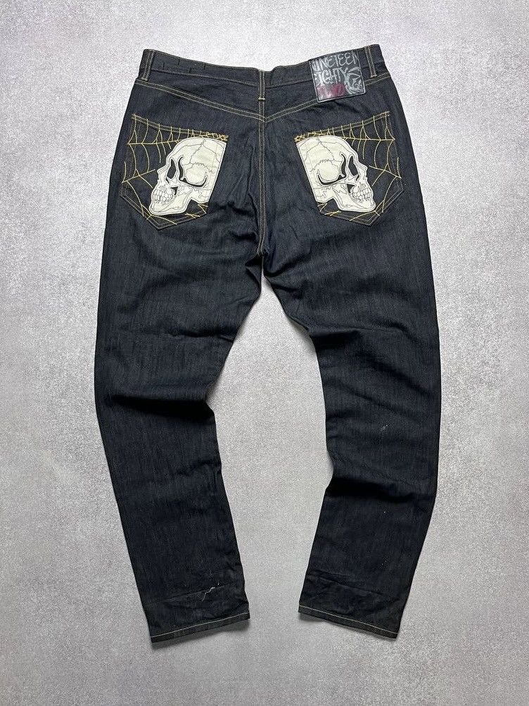 Japanese Brand VINTAGE SKULL EMBROUIDERY JAPANESE IF SIX BAGGY JEANS Y2K Size US 38 / EU 54 - 1 Thumbnail