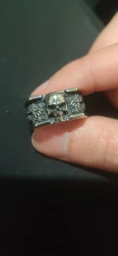 Vintage SIZE 10 316L Stainless Steel Vintage SKULL Punk Ring Size ONE SIZE - 5 Thumbnail