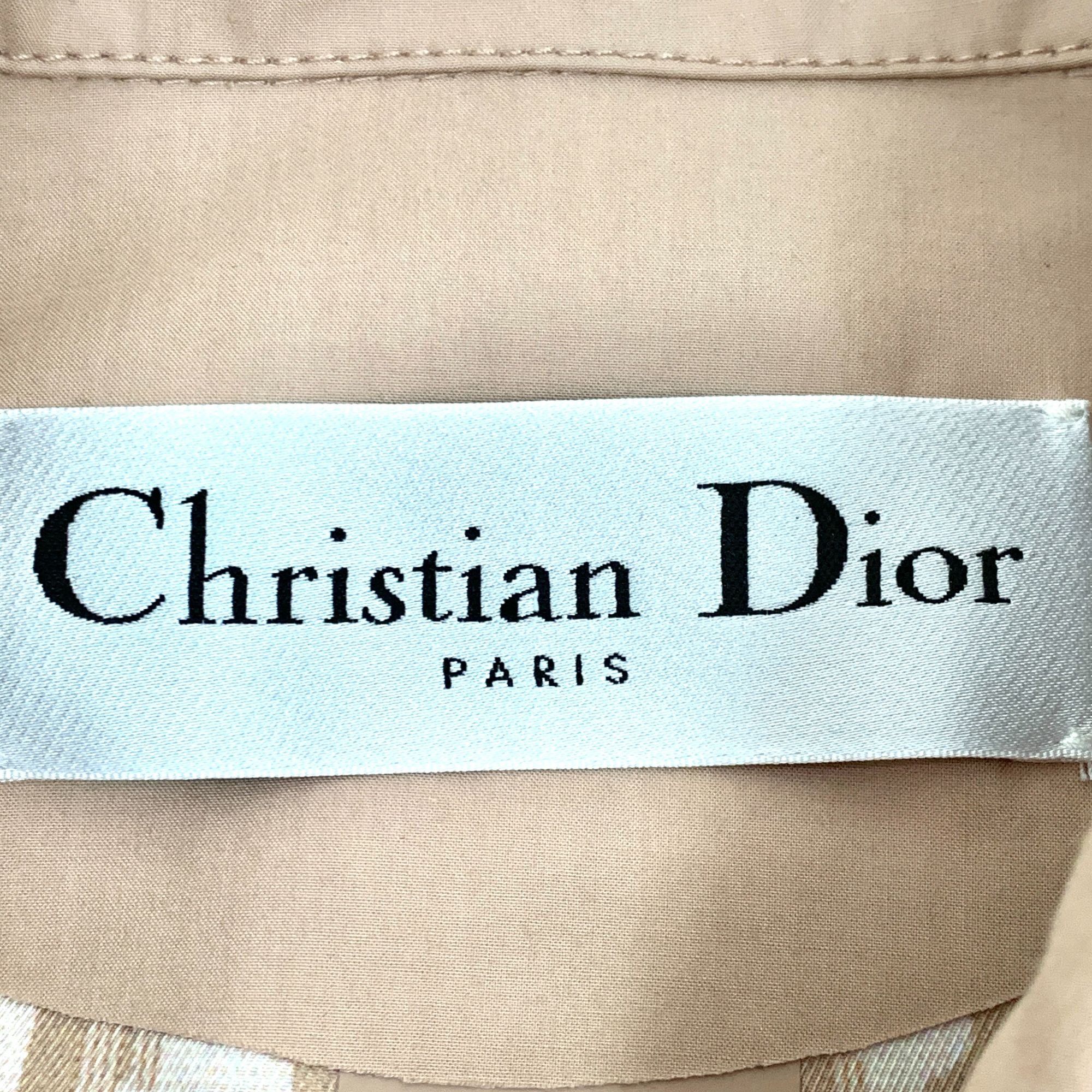Dior Christian Dior Womens Beige Cotton Single-Breasted Jacket Wi Size XS / US 0-2 / IT 36-38 - 2 Thumbnail