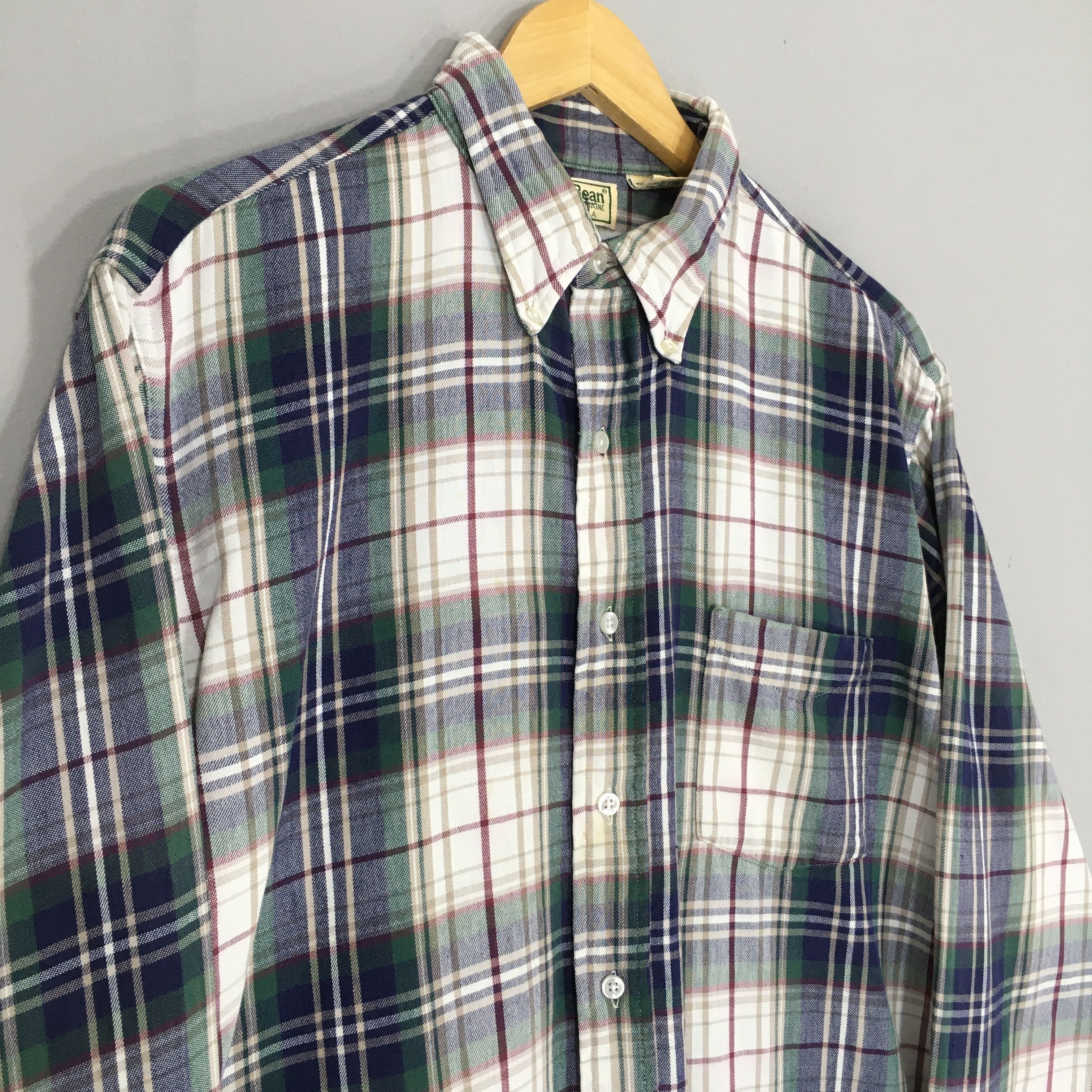 Flannel × L.L. Bean × Vintage Vintage LL Bean Plaid Checkered Flannel Shirt Large Size US L / EU 52-54 / 3 - 3 Thumbnail