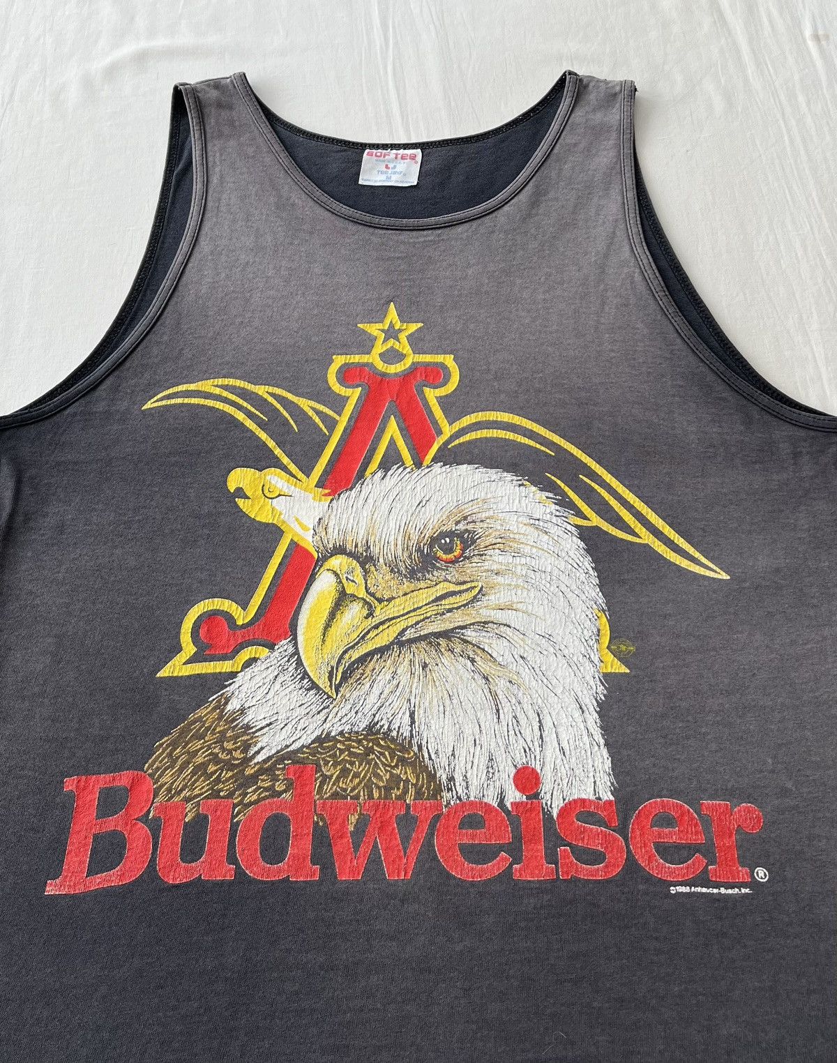Budweiser Vintage 1988 Budweiser Beer Graphic 80s Faded Black T-shirt Size US M / EU 48-50 / 2 - 3 Thumbnail