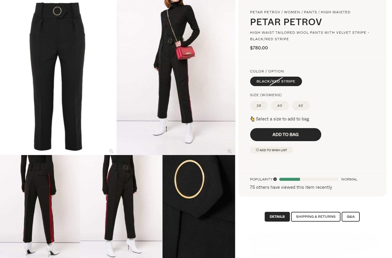 Petar Petrov Petar Petrov high waist wool pants with red stripe. Size 28" / US 6 / IT 42 - 5 Thumbnail