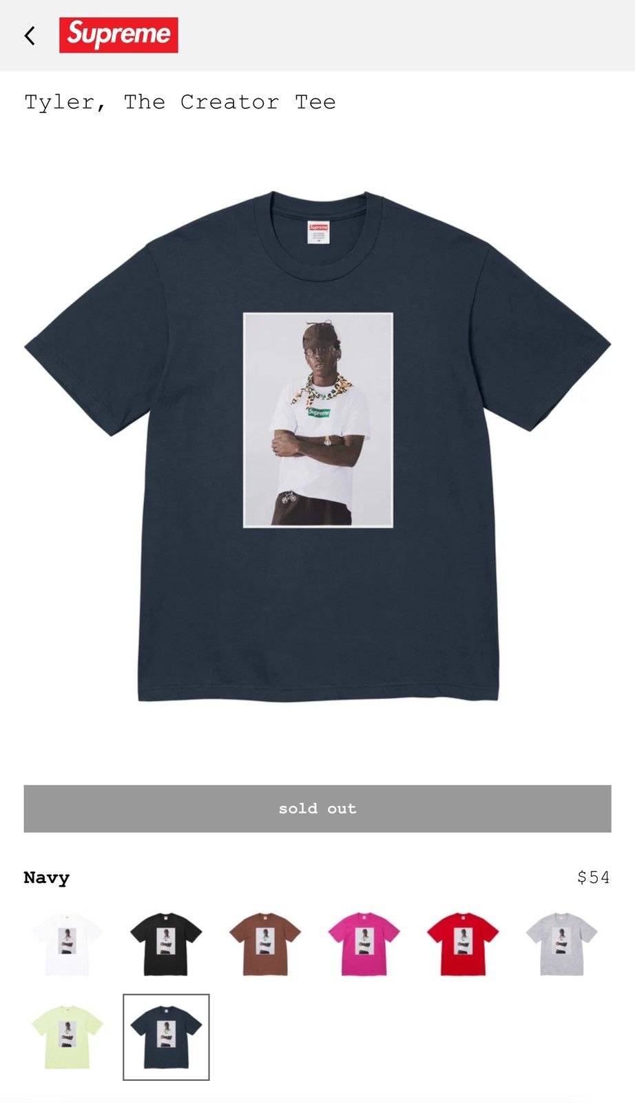 Supreme Supreme Tyler the Creator Tee Size US L / EU 52-54 / 3 - 1 Thumbnail