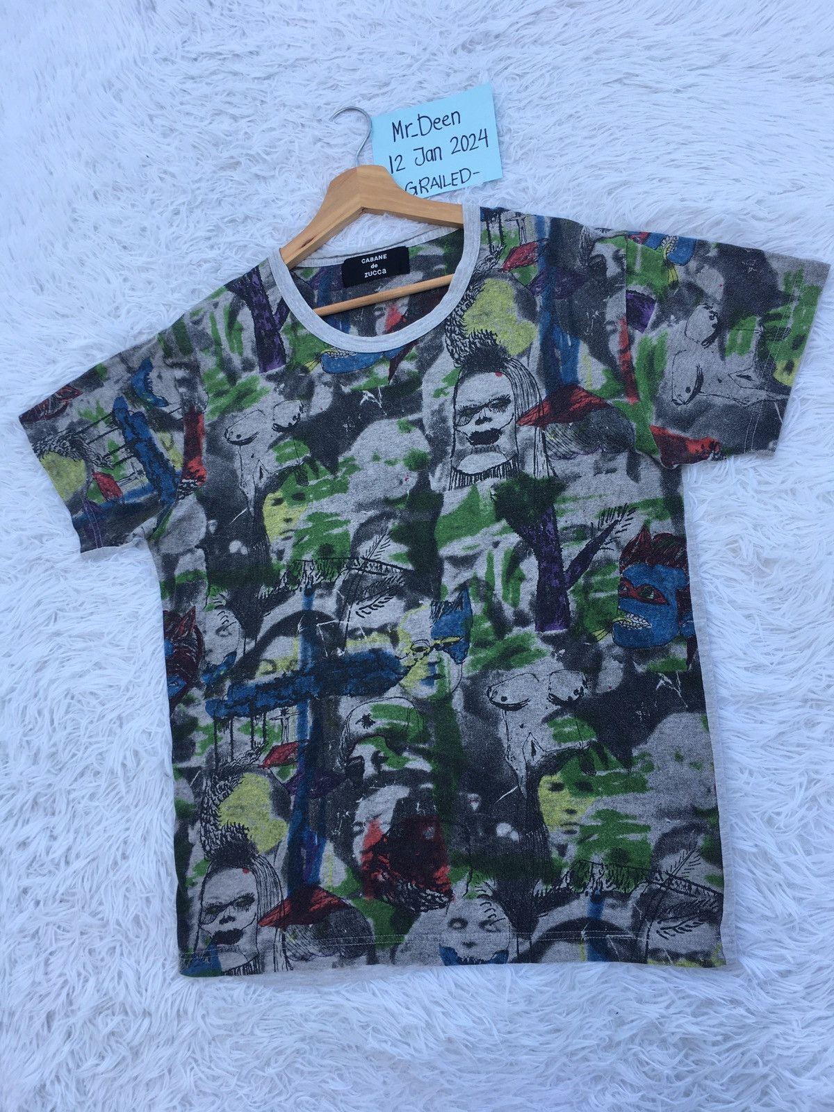 CABANE de ZUCCa Rare Vintage Cabane de Zucca Fullprint Art Design Tshirt Size US M / EU 48-50 / 2 - 4 Thumbnail