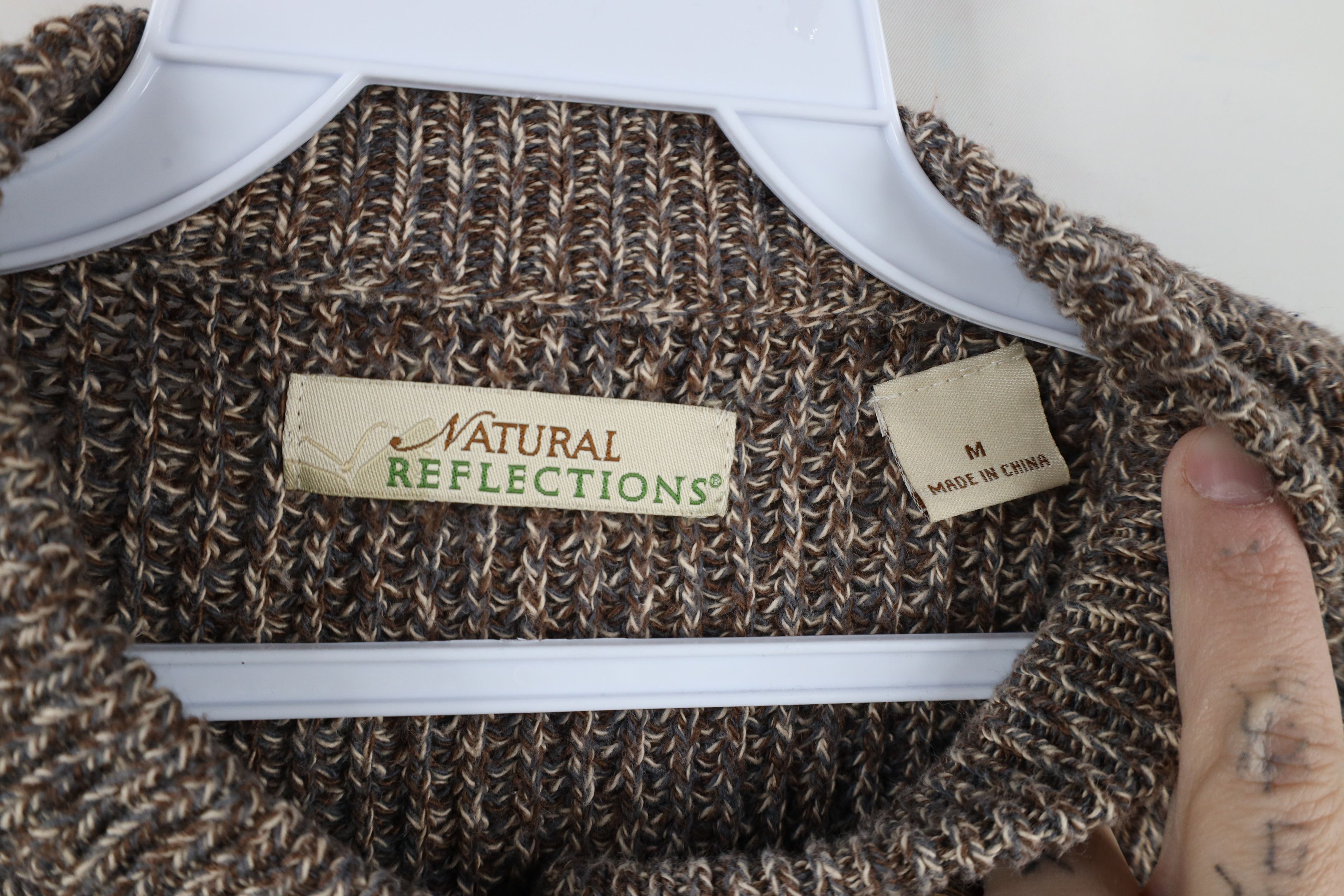 Vintage Vintage 90s Streetwear Ribbed Knit Henley Sweater Brown Size M / US 6-8 / IT 42-44 - 6 Thumbnail