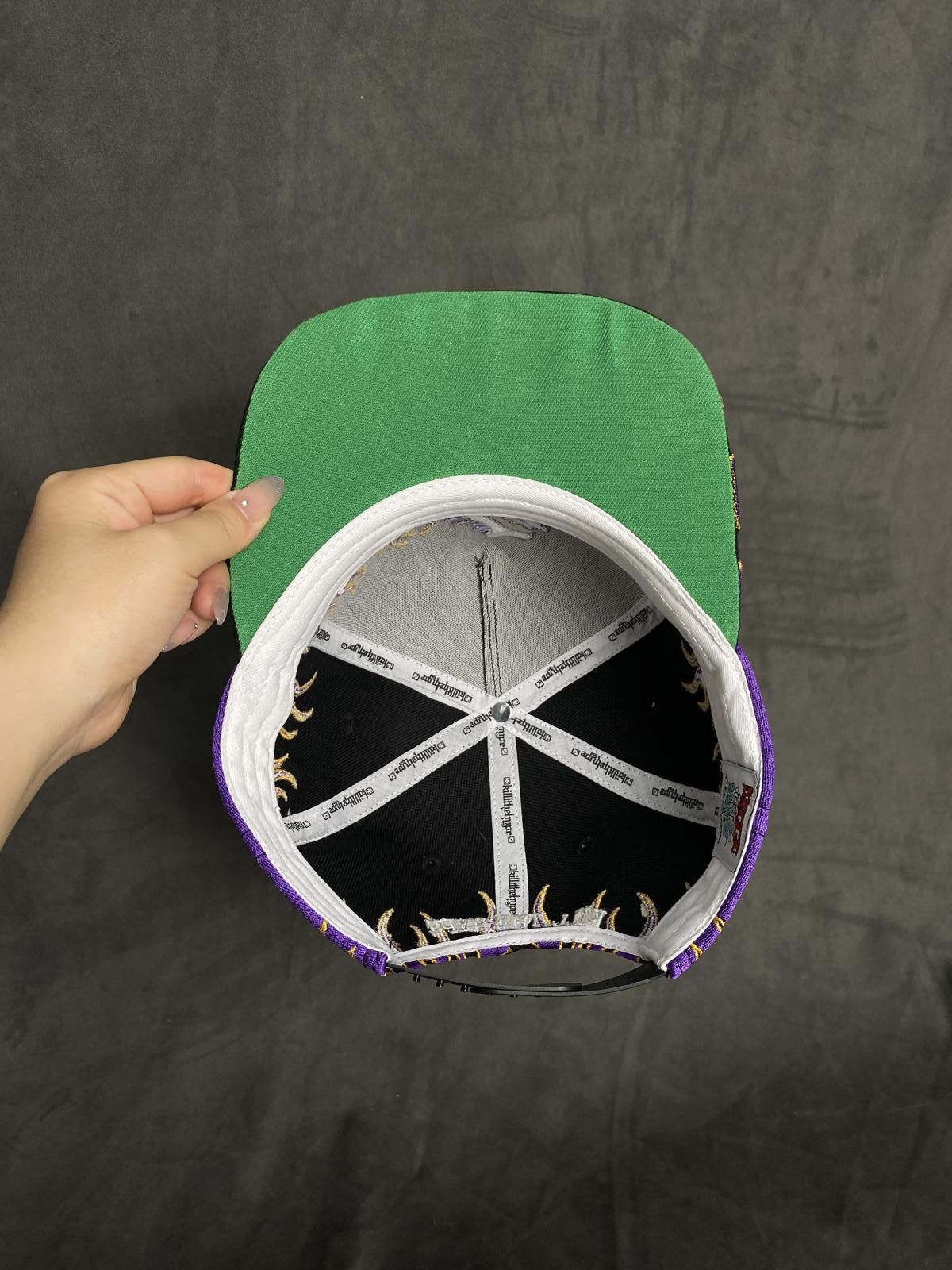 Japanese Brand Kill The Hype LA Lakers Purple Gold Flames Snapback Hat Size ONE SIZE - 8 Thumbnail