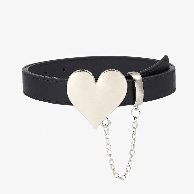 Designer Heart Dark Vintage Belt Riveted Belts Menswear Accessories Size ONE SIZE - 1 Thumbnail