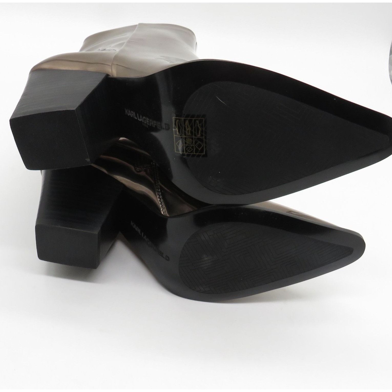 Karl Lagerfeld Karl Lagerfeld Women's Metallic Pointed Toe Ankle Boots Bloc Size US 6.5 / IT 36.5 - 6 Thumbnail