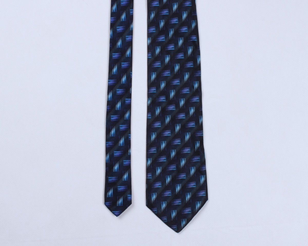 Designer × Missoni × Vintage MISSONI Cravatte Vintage Blue Geometric Silk Tie Size ONE SIZE - 4 Thumbnail