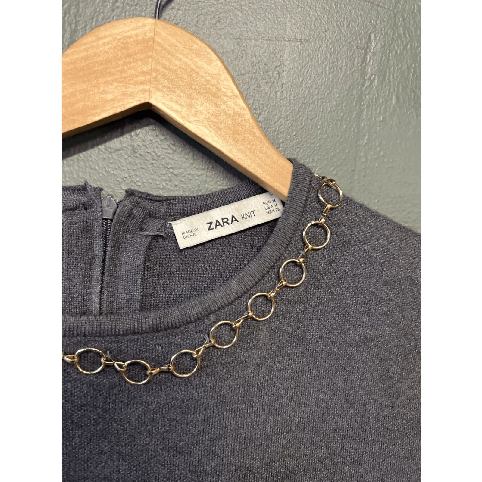 Zara Zara Charcoal Gray Knit A-line Midi Dress Women Size Medium Size M / US 6-8 / IT 42-44 - 2 Thumbnail