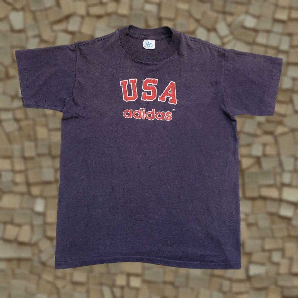 Adidas VINTAGE adidas USA TEAM OLYMPIC T-Shirt Blue Graphic 80s Active USA Made Mens M Size Shirt Size US M / EU 48-50 / 2 - 1 Thumbnail