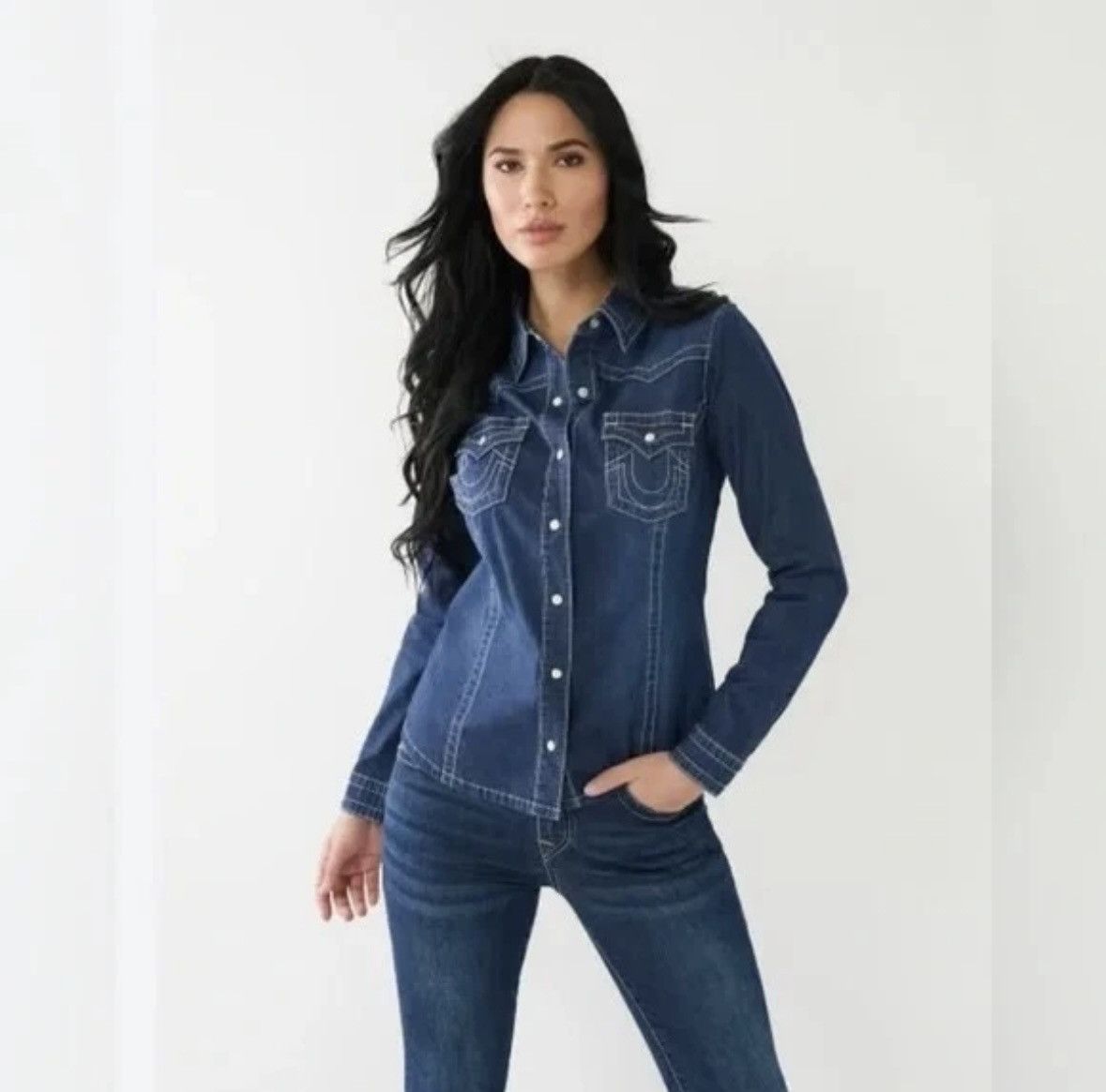True Religion True Religion Western Denim Shirt Size XS / US 0-2 / IT 36-38 - 9 Thumbnail