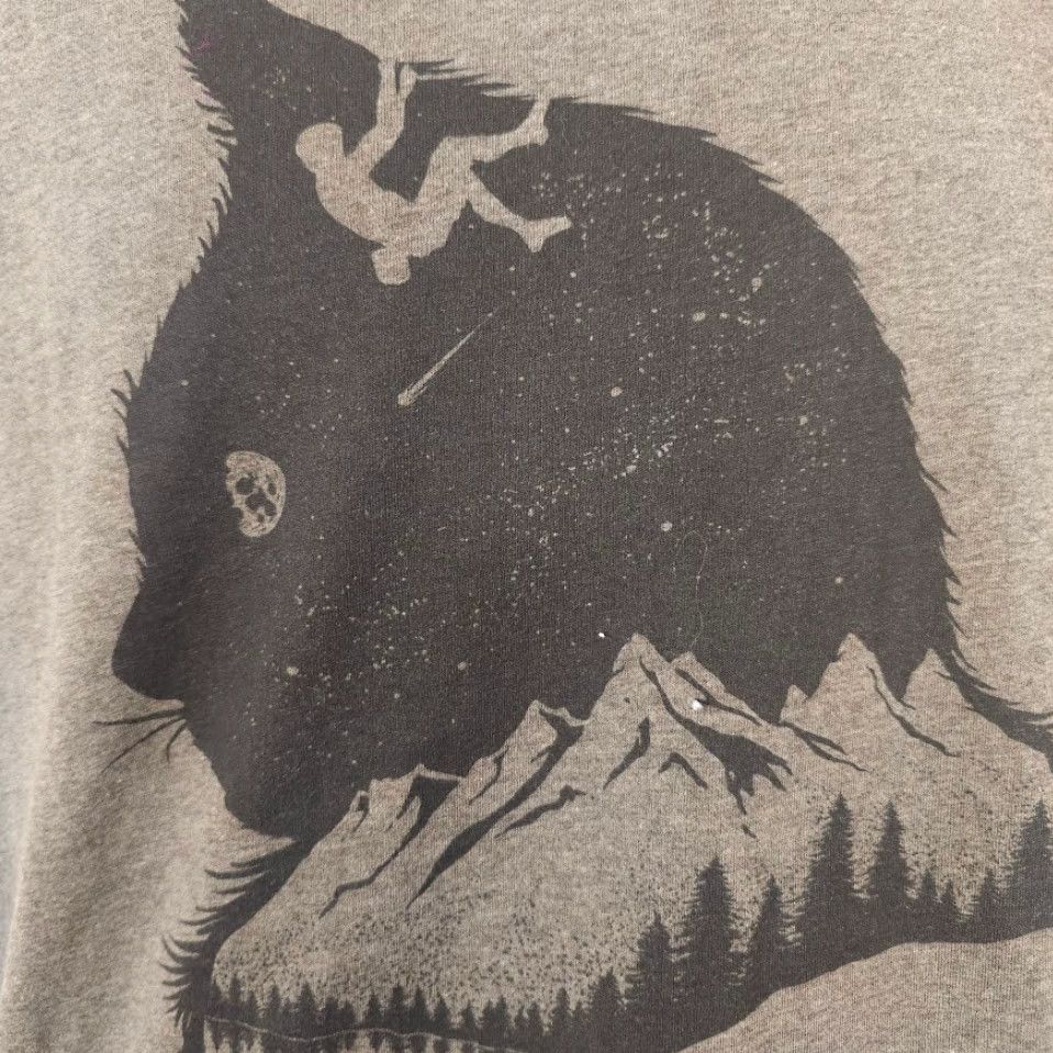 Vintage Bella + Canvas T Shirt Mens Medium Gray Black Rock Climbing Bouldering Traversing Cat Size US M / EU 48-50 / 2 - 3 Thumbnail