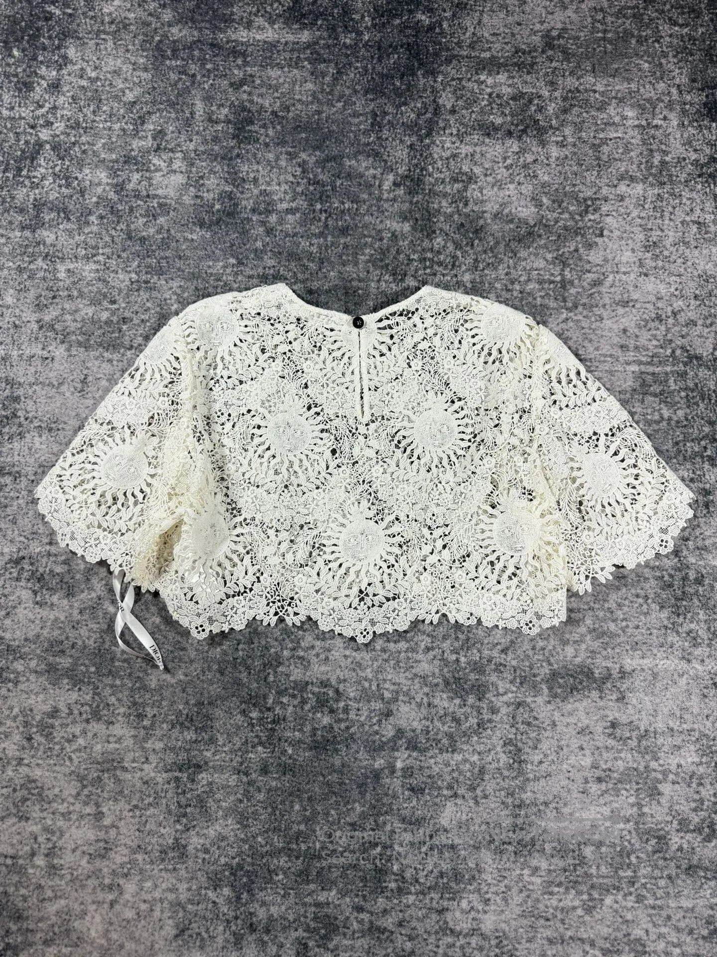Dior Dior Latest New Arrival White Flower (Sunflower) Lace Top| Size S / US 4 / IT 40 - 2 Thumbnail