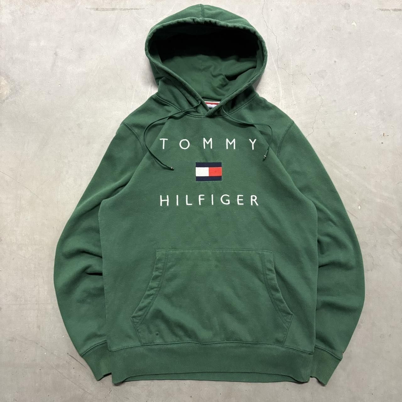 Tommy Hilfiger Crazy Vintage Y2K/2000s Tommy Hilfiger Green Streetwear Essential Hoodie! Size US M / EU 48-50 / 2 - 1 Thumbnail