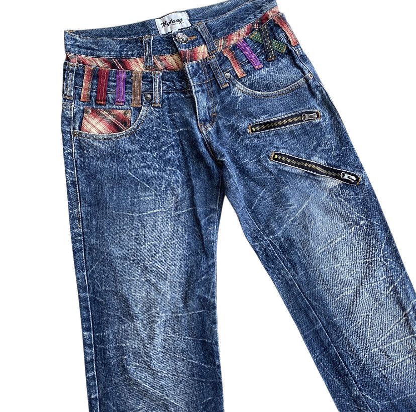 20471120 Nylaus Double Waist flare gothic grunge Jeans 14Addition lgb Size US 30 / EU 46 - 6 Thumbnail