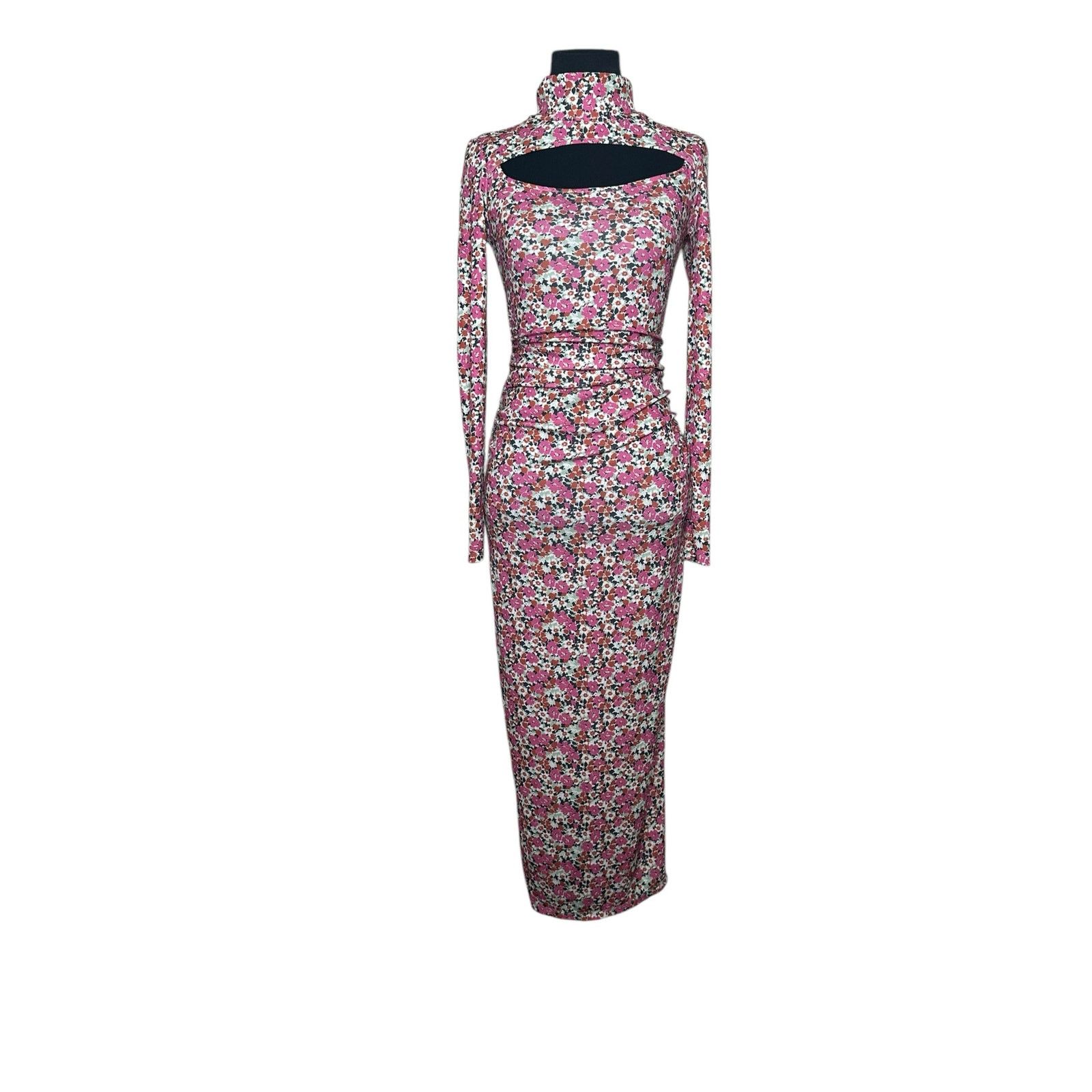 Zara Zara pink floral long sleeves maxi pencil dress size Small Size S / US 4 / IT 40 - 9 Thumbnail