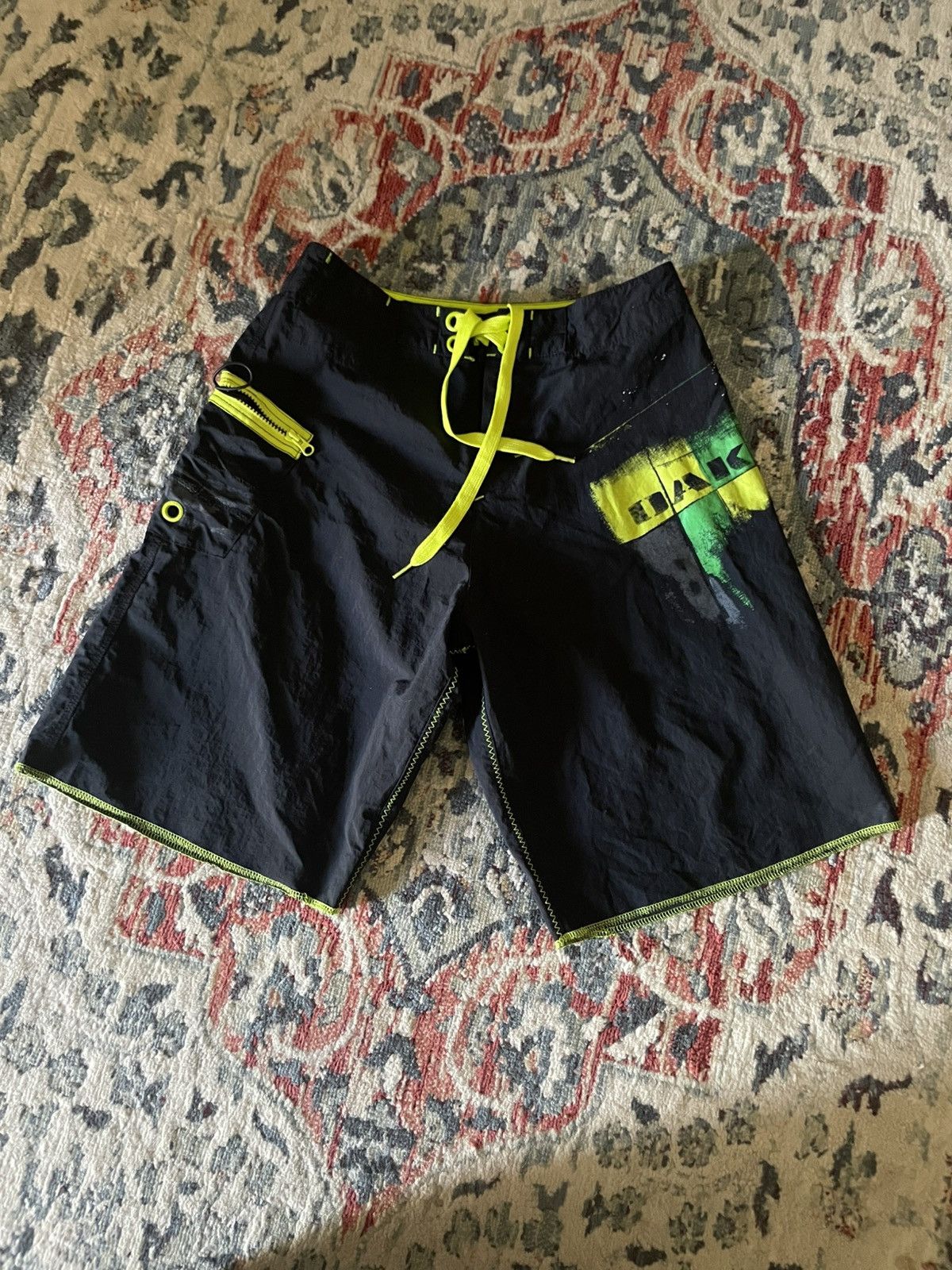 Oakley Y2K Oakley Neon Nylon Broadshorts Size US 30 / EU 46 - 1 Thumbnail